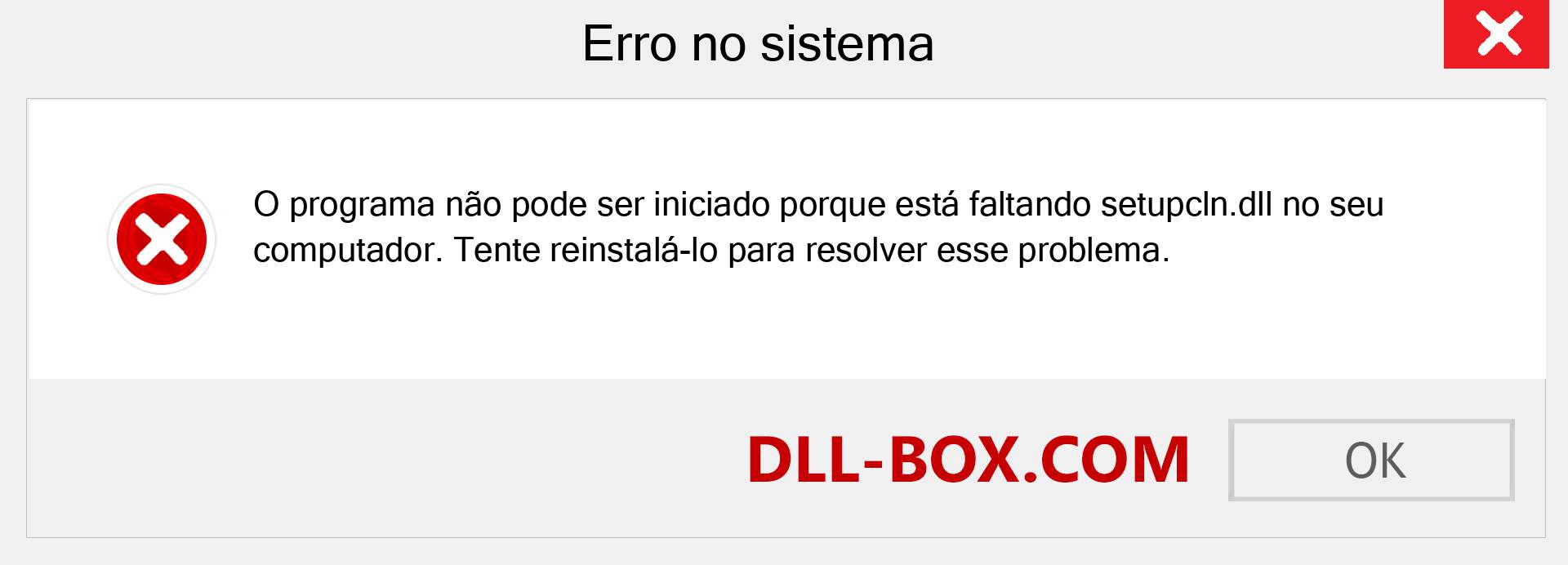 Arquivo setupcln.dll ausente ?. Download para Windows 7, 8, 10 - Correção de erro ausente setupcln dll no Windows, fotos, imagens